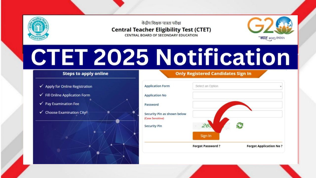 CTET 2025 Exam Notification: Application Form ,Eligibility, Syllabus & Online Application
